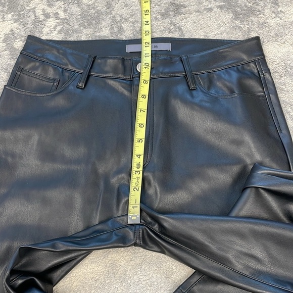 New Joes Jeans Vegan Faux Leather Flared Pants Crop Bootcut Mid Rise Sz 29 - Picture 9 of 11